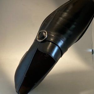 Salvatore Ferragamo Loafers in Black with Side Buckle